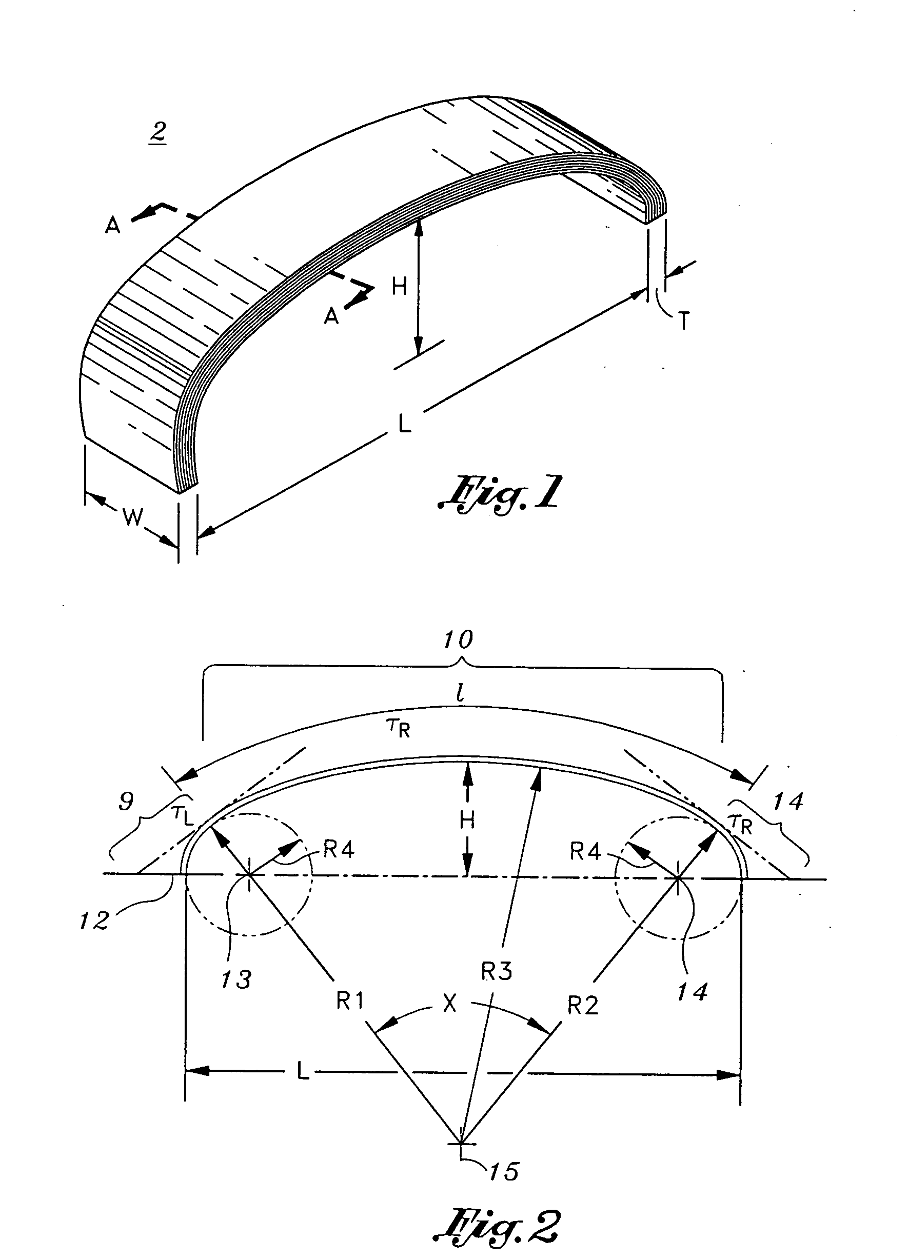 Apparatus and method for forming a dual radius arch mounting structure