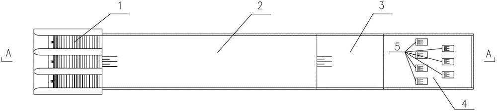 Bent slope underflow energy dissipation structure of water conservancy and hydropower engineering