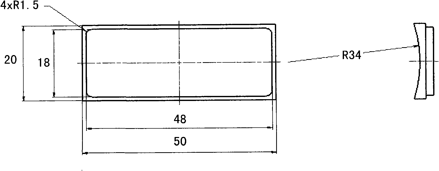 Structure of high-power strip beam electron gun with rectangular section