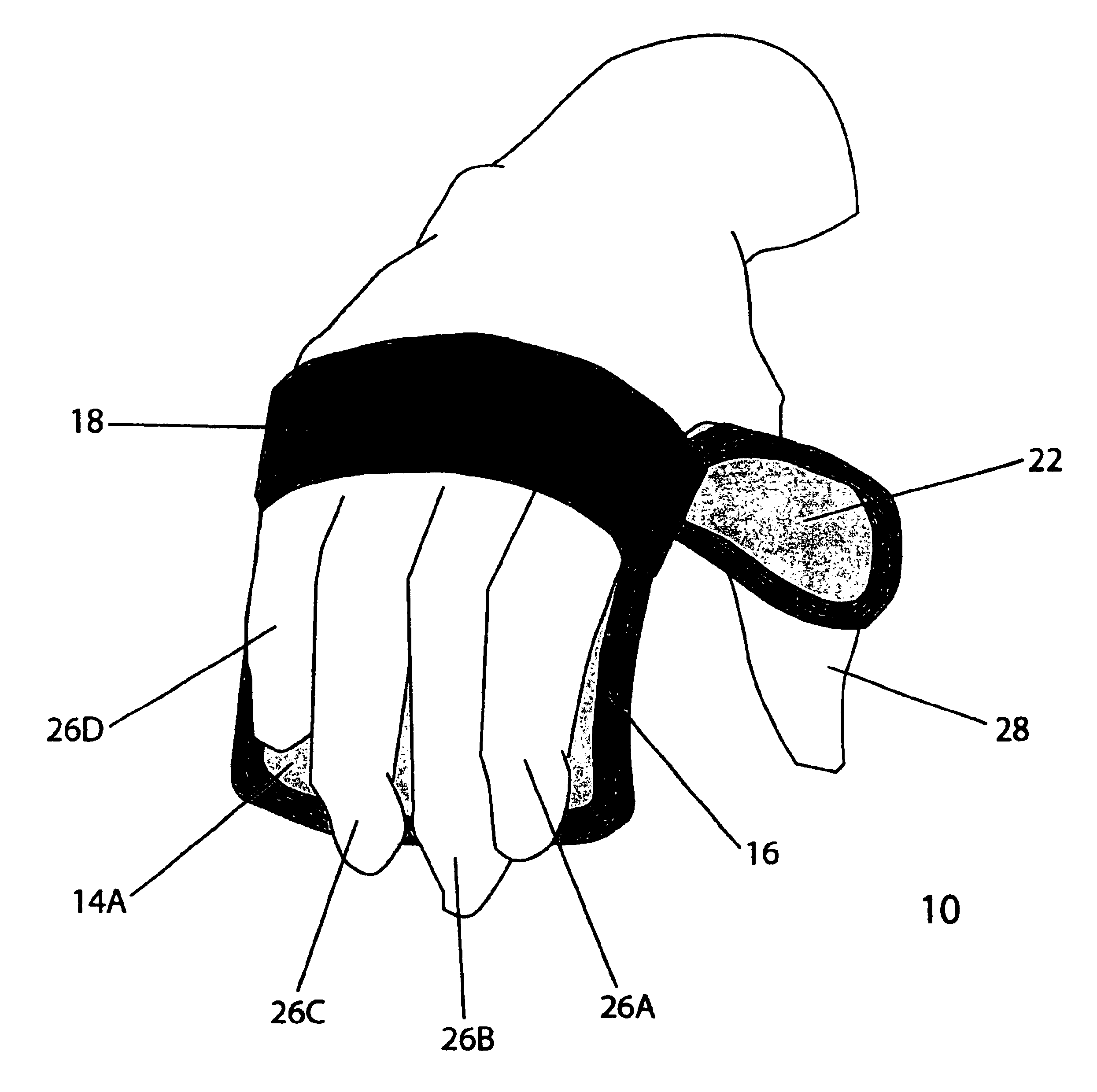 Pliable shock-absorbing slip on grip-gloves