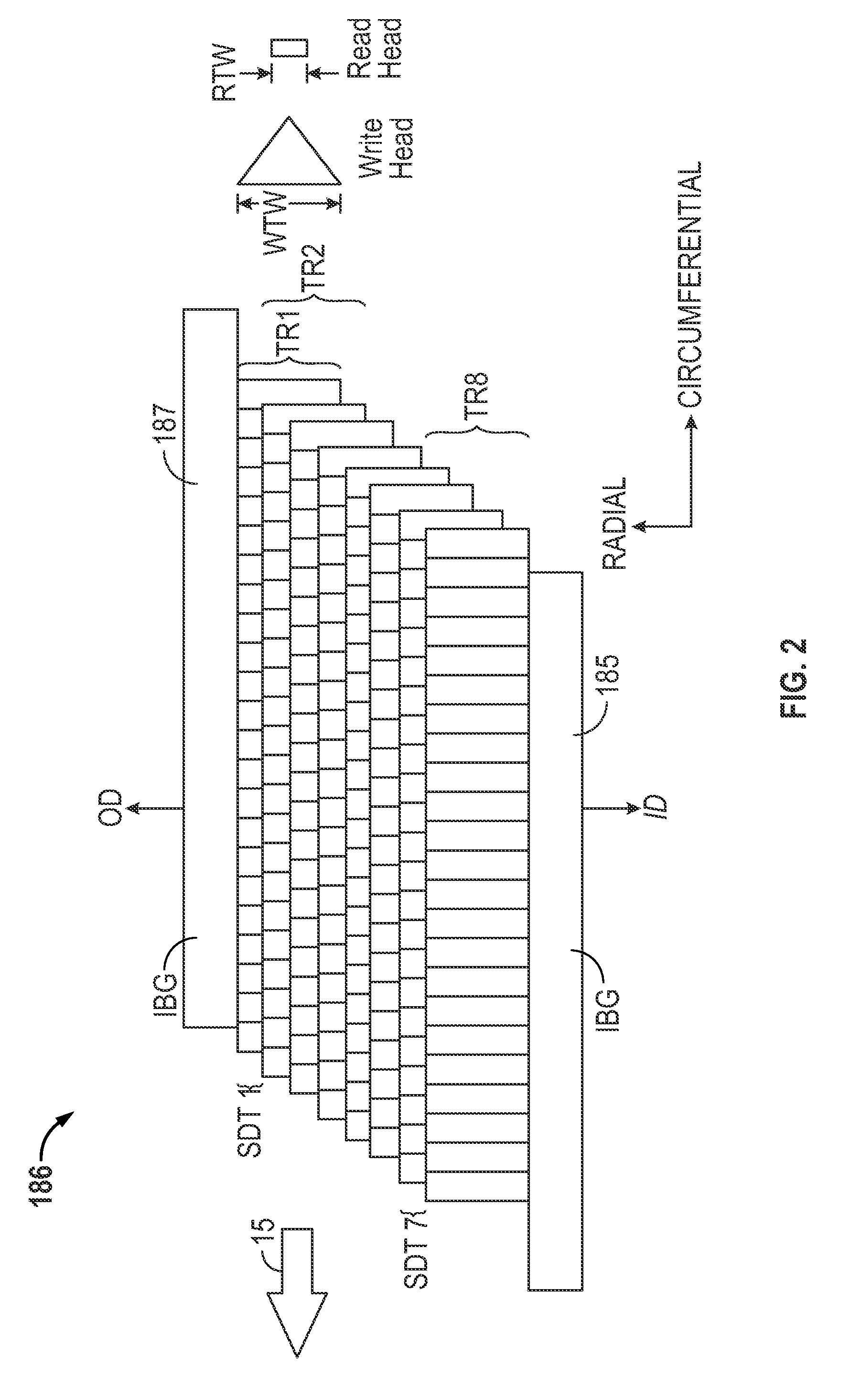 Shingled magnetic recording disk drive with minimization of the effect of far track erasure on adjacent data bands