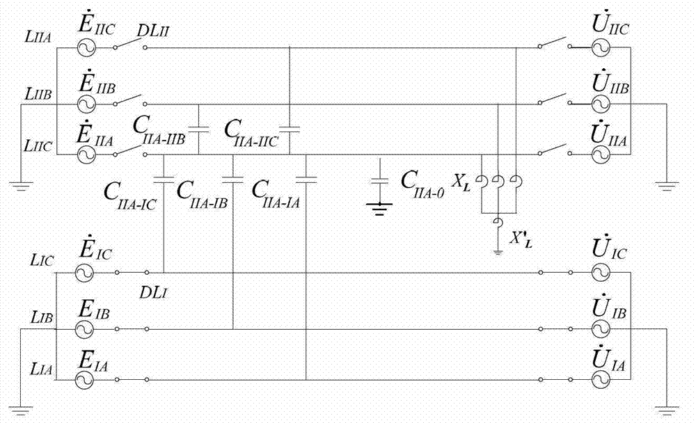 Method for inhibiting induction voltage and current of 750kV parallel single-line construction line