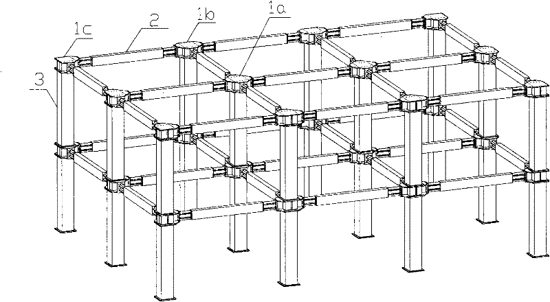 Steel joint precast and assembled reinforced concrete frame structure