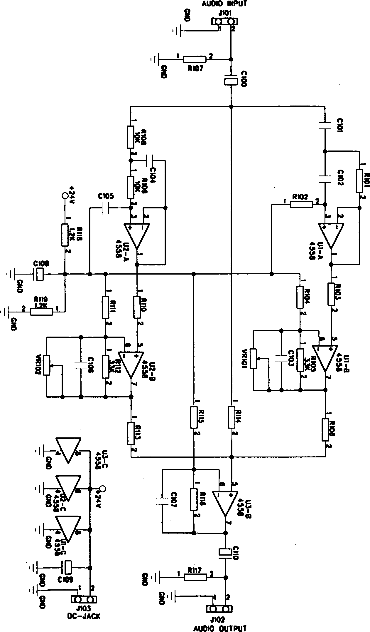 Audio frequency effect device