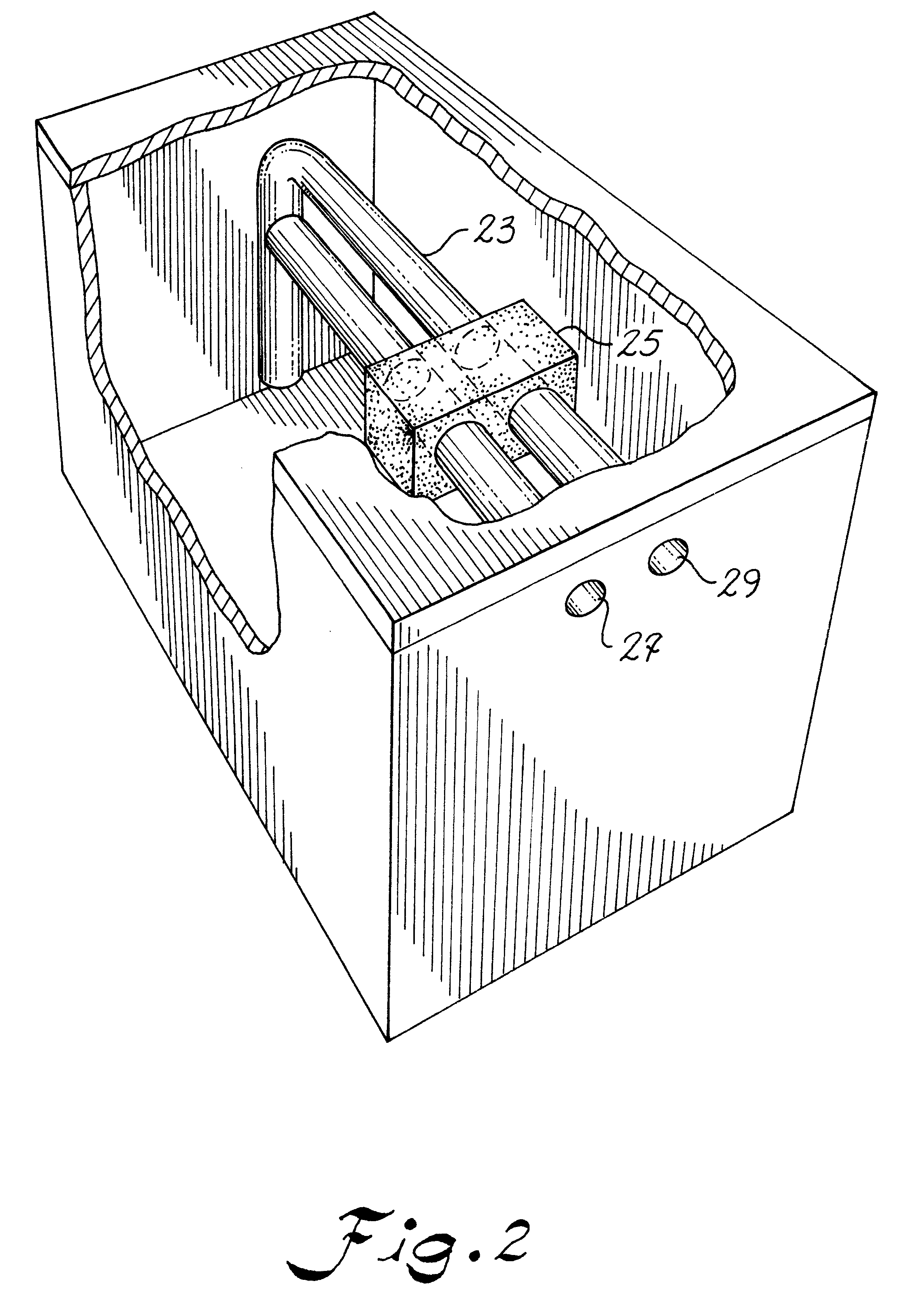 Container and method for absorbing and reducing hydrogen concentration