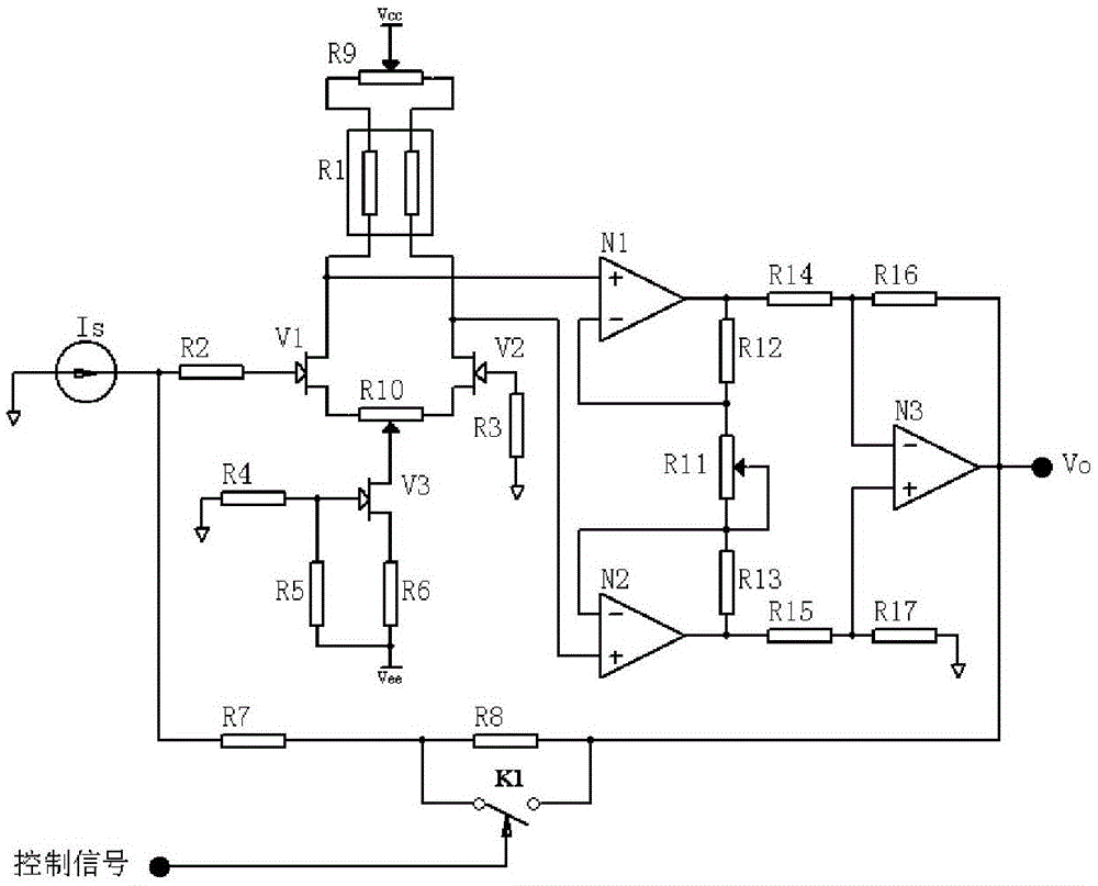 Circuit and method for weak current detection