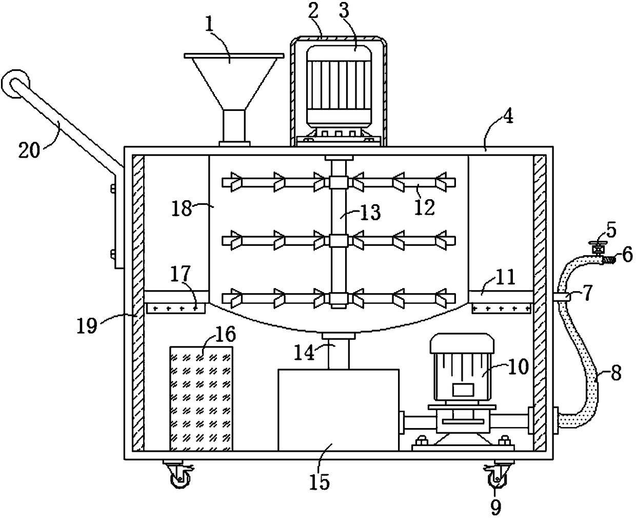 Unshaped refractory material spraying device
