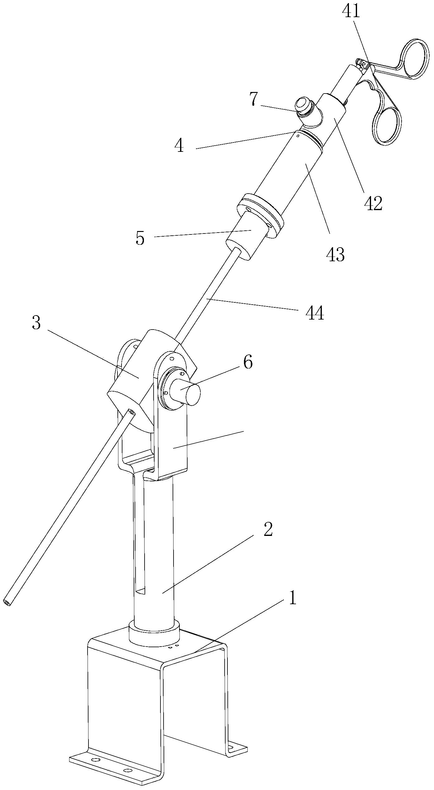 Cystoscope surgery simulation training operating table and implementation method thereof