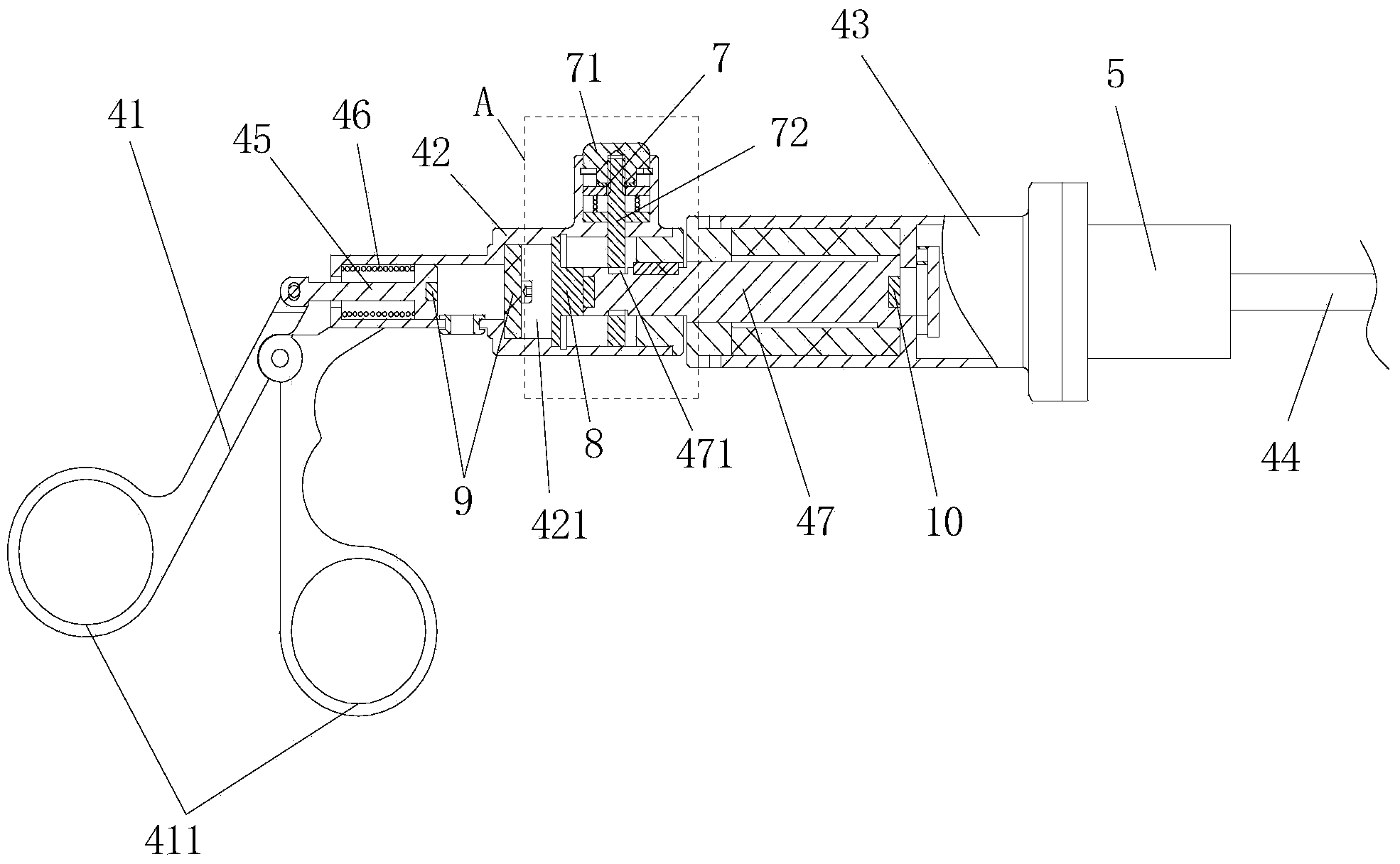 Cystoscope surgery simulation training operating table and implementation method thereof