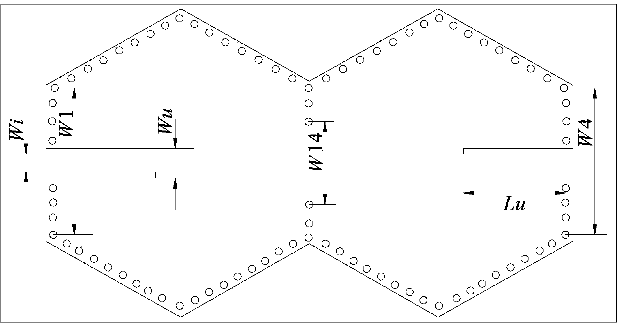 Multilayer hexagonal substrate integrated waveguide filter