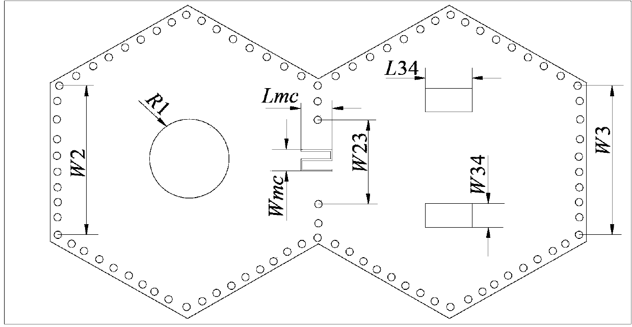 Multilayer hexagonal substrate integrated waveguide filter