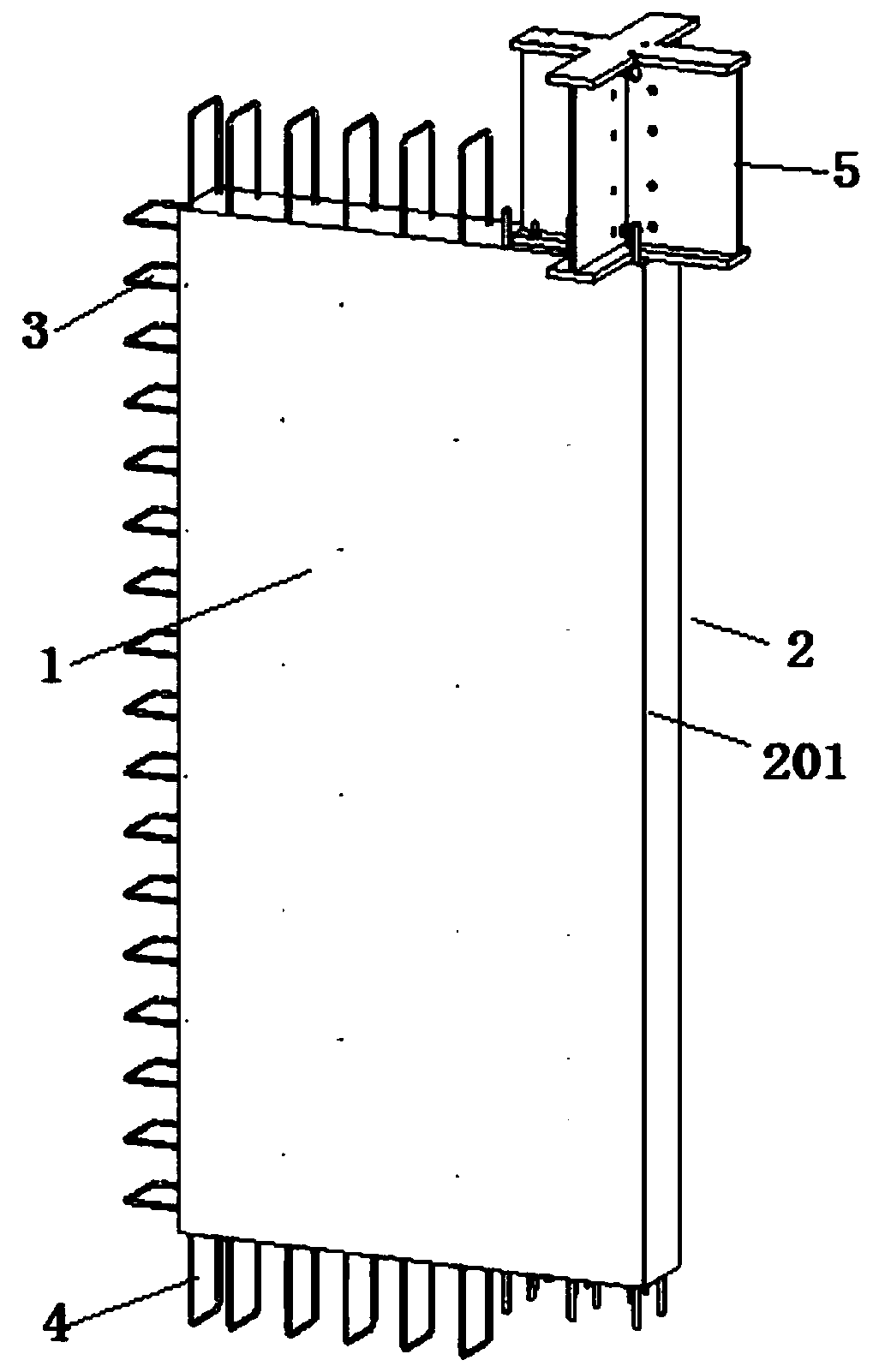 Prefabricated reinforced concrete shear wall convenient to install and construction method