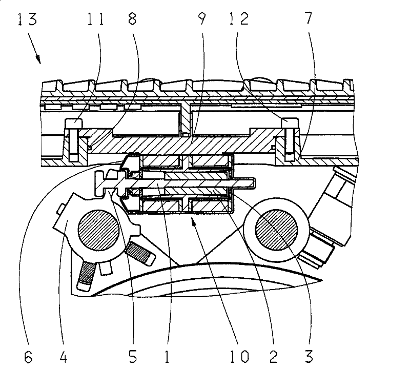 Switching device for a gearbox