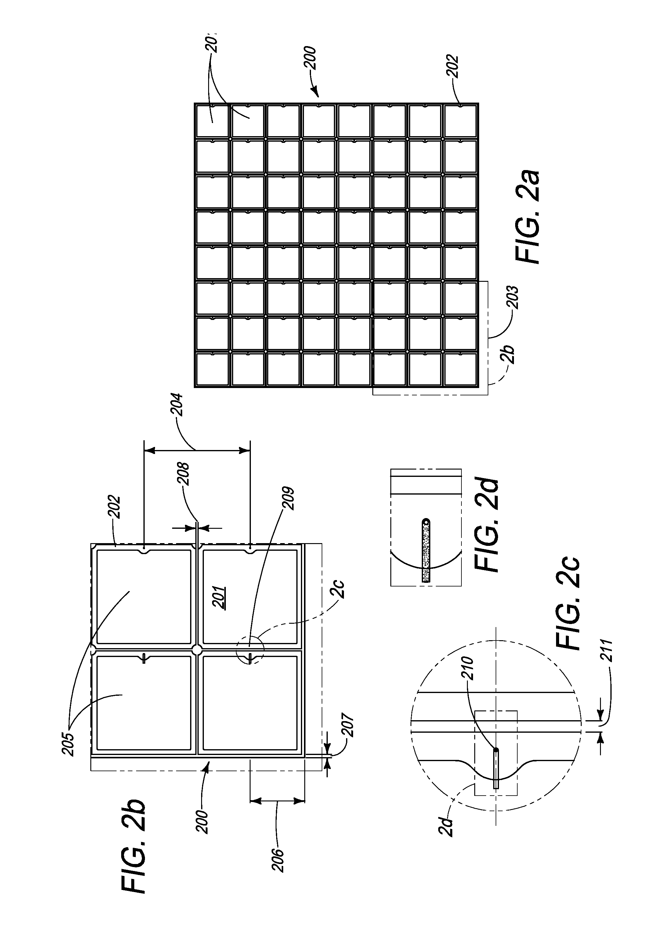 Front-side illuminated, back-side contact double-sided pn-junction photodiode arrays