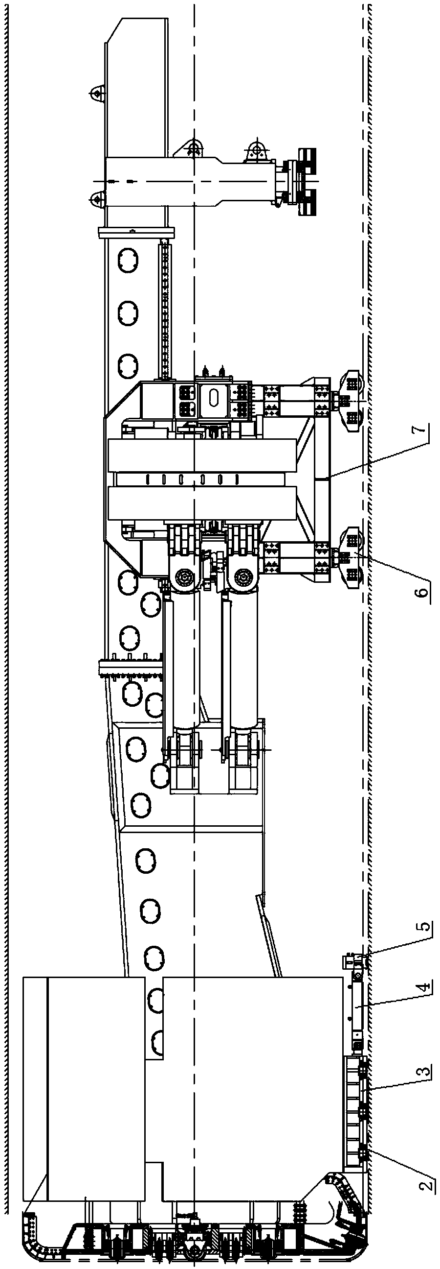 An automatic rail clamping and stepping device for inclined shafts of open rock tunnel boring machines