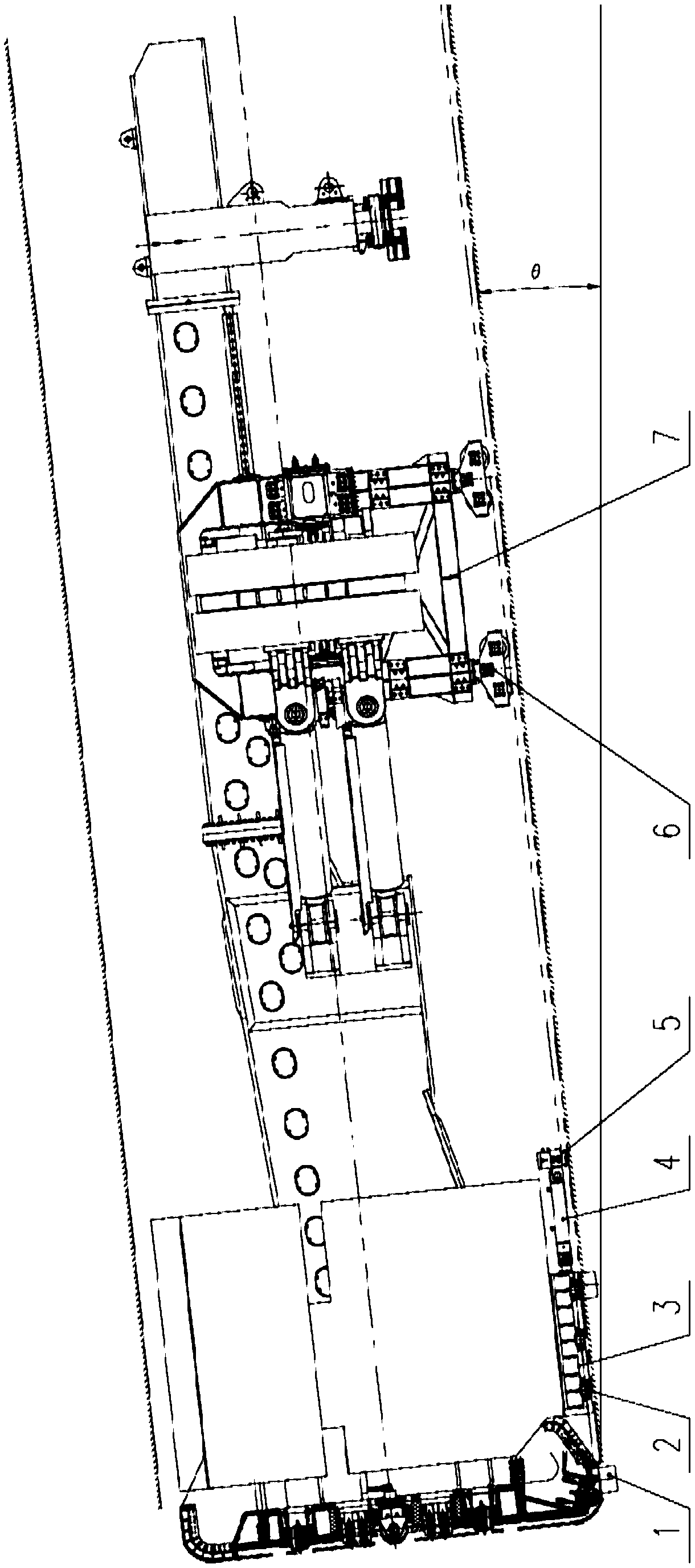 An automatic rail clamping and stepping device for inclined shafts of open rock tunnel boring machines