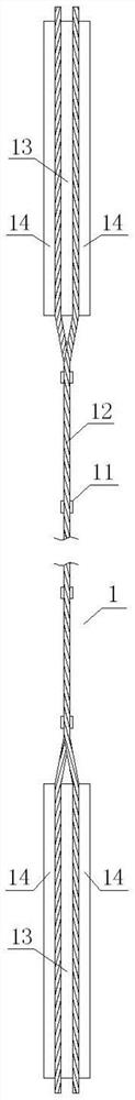 Sample preparation method for layered anchoring of high-strength steel wire cloth end part