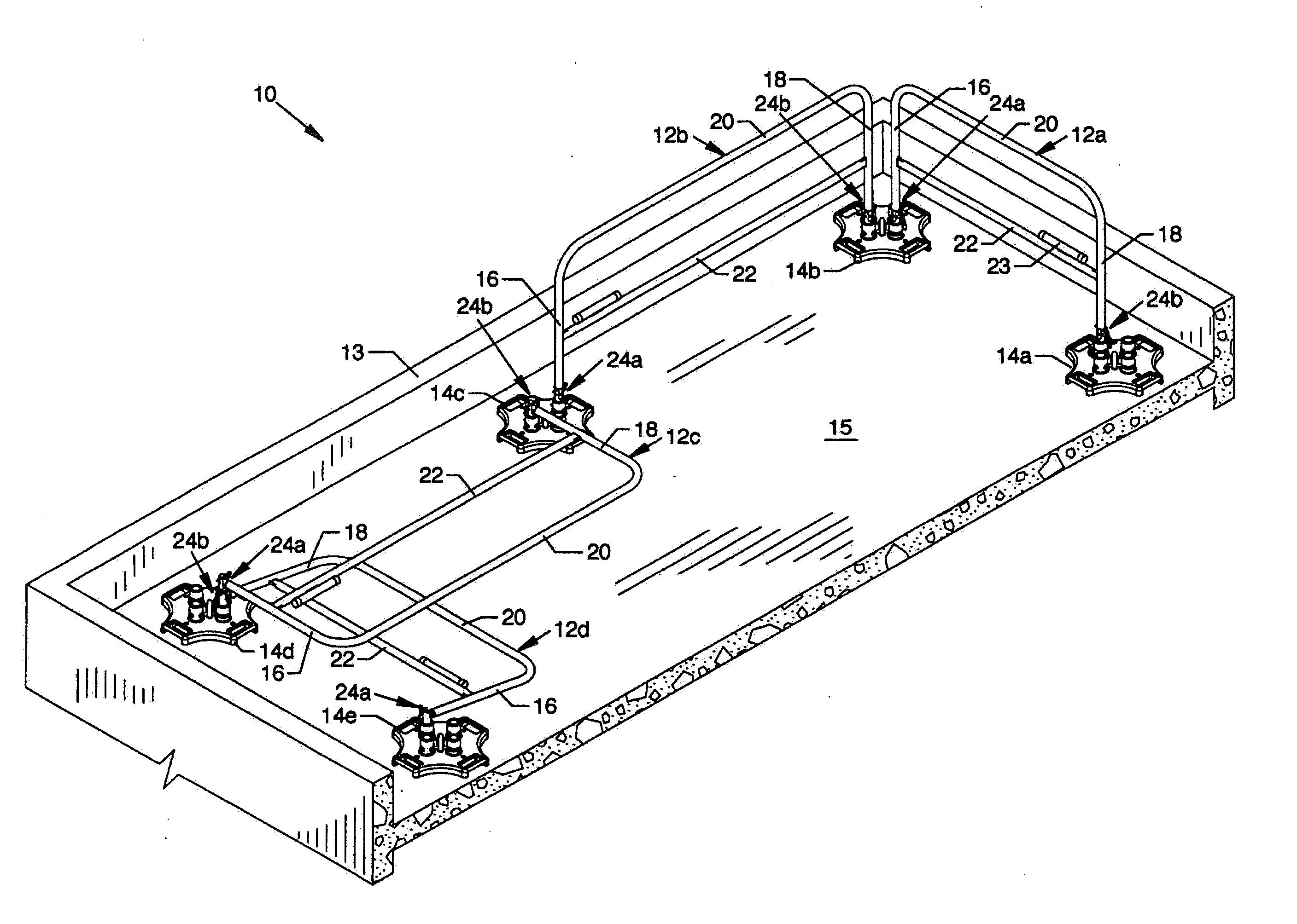 Collapsible safety rail system