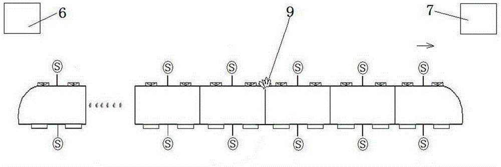 Fire location system and application method for subway trains