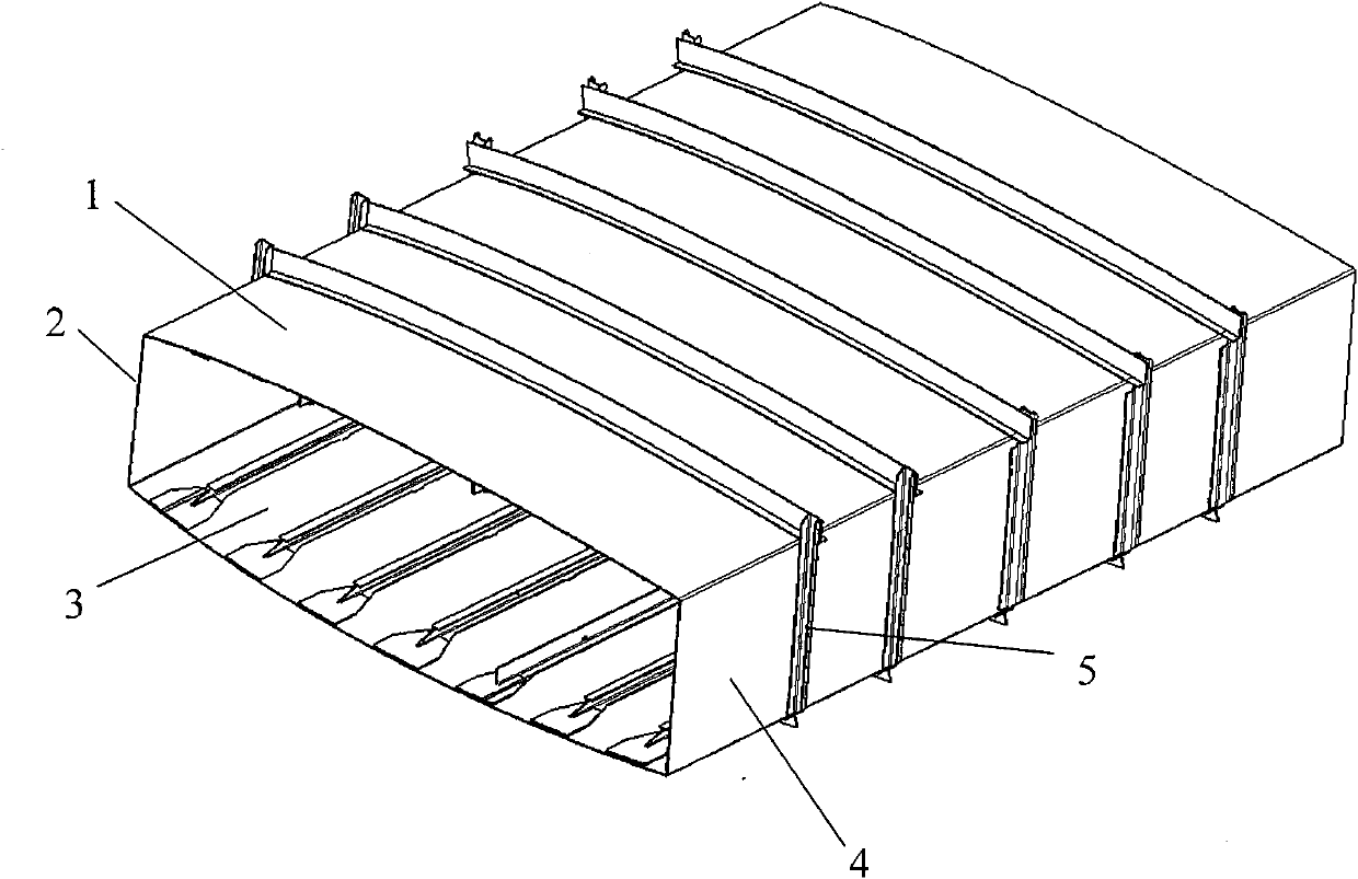 Integral central wing box made of composite materials