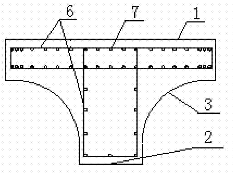 Antiskid pile with T-shaped cross section