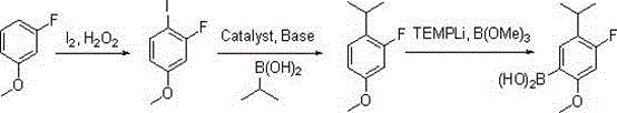 Synthesis method of 4-fluoro-5-isopropyl-2-methoxyphenylboronic acid