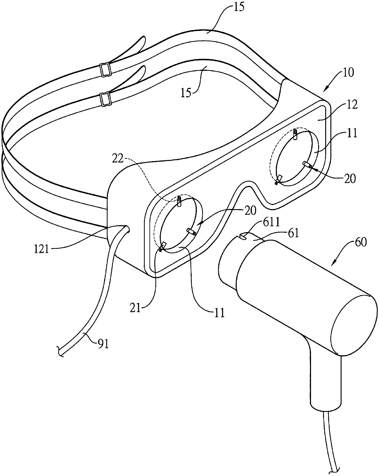 Eyeshade and face-neck fixing assembly of eyeball continuity measuring device