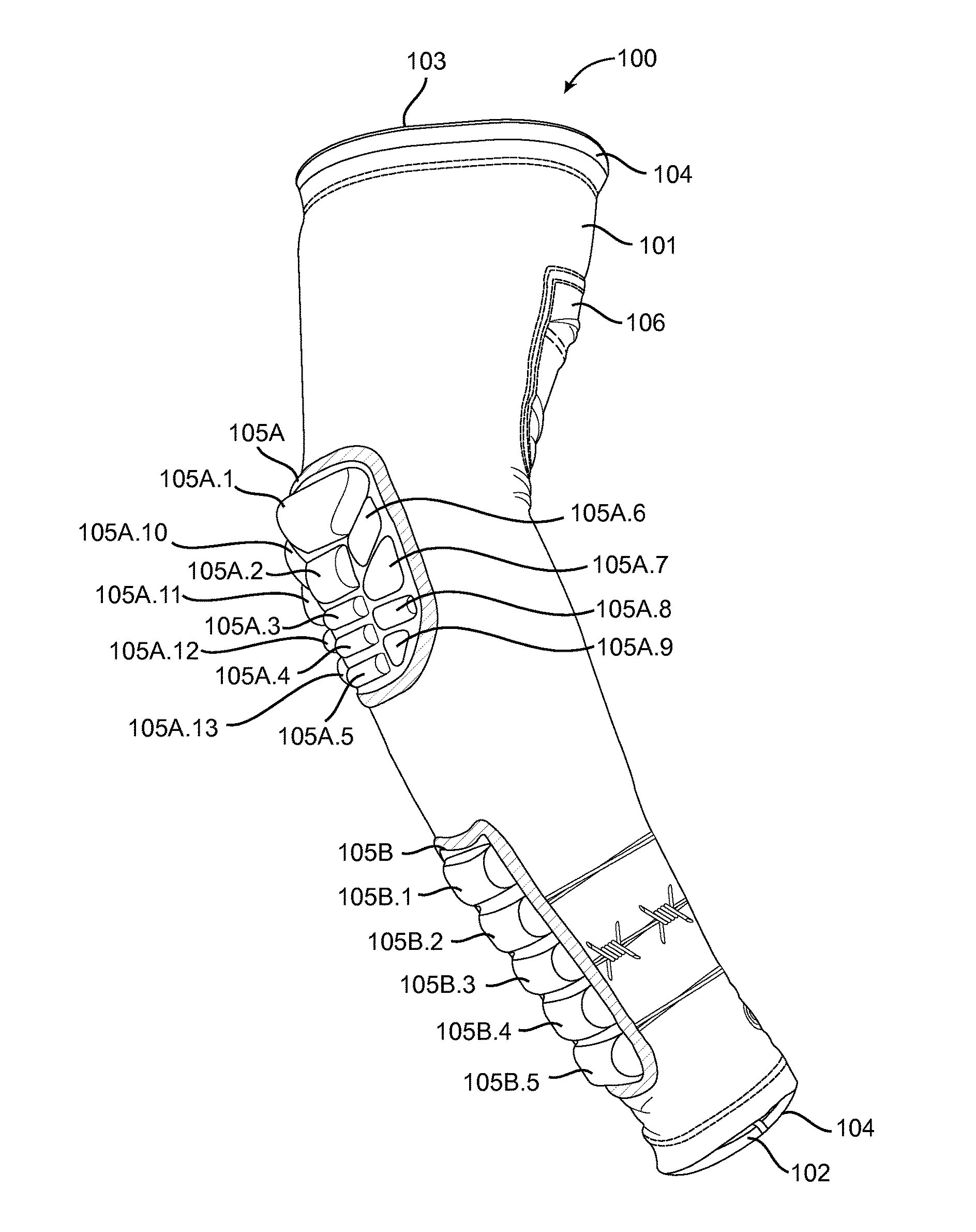 Padded limb compression sleeve