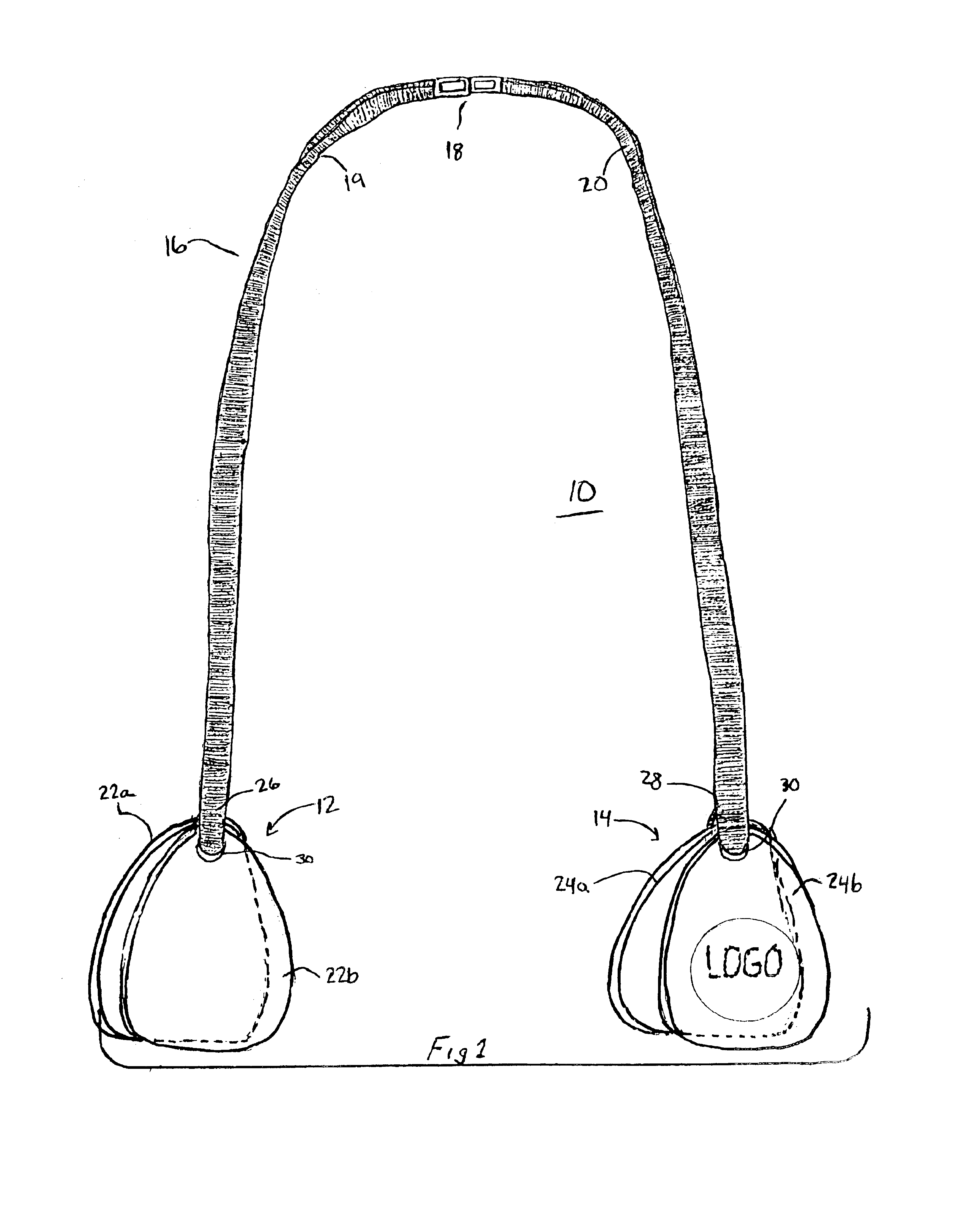 Device for detachably holding an absorbent napkin across the torso