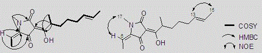 Method for preparing penicillium enol D2 derived from Penicillium citrinum and application of penicillium enol D2
