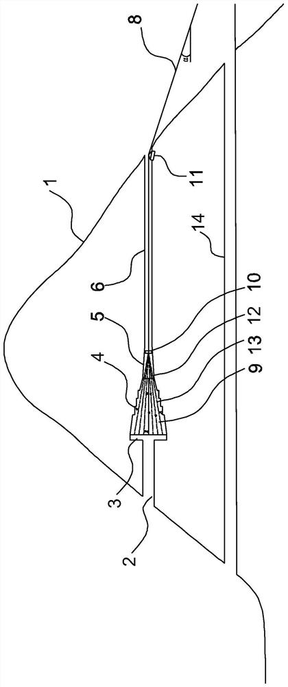 Horizontal anchorage structure of suspension bridge and construction method