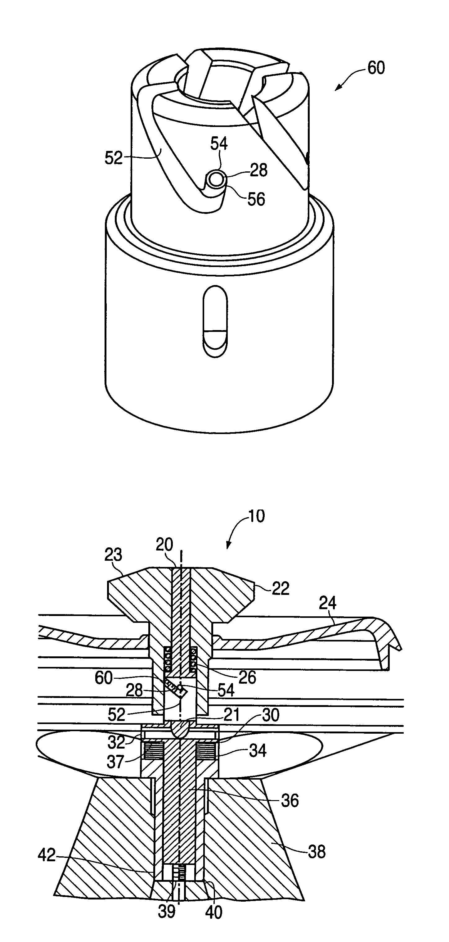 Bayonet coupling mechanism for a centrifuge