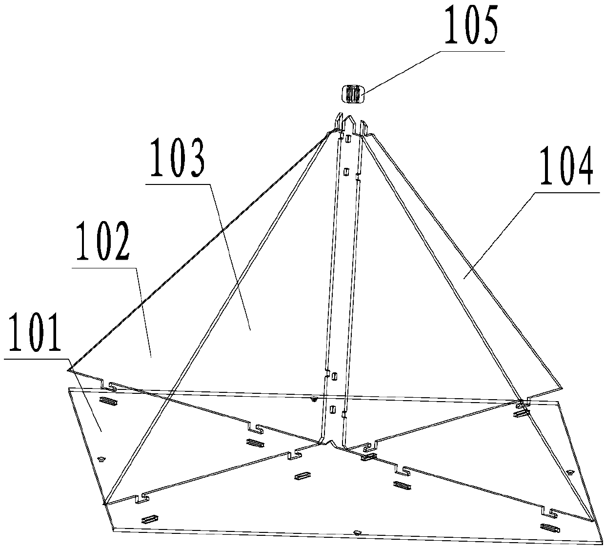 Four-quadrant combination corner reflector device and installation method thereof