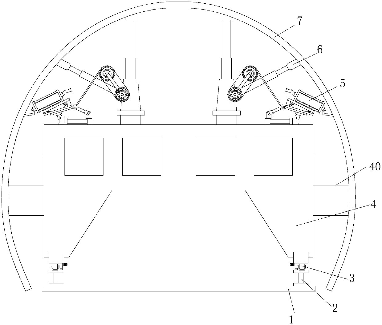 Tunnel construction trolley