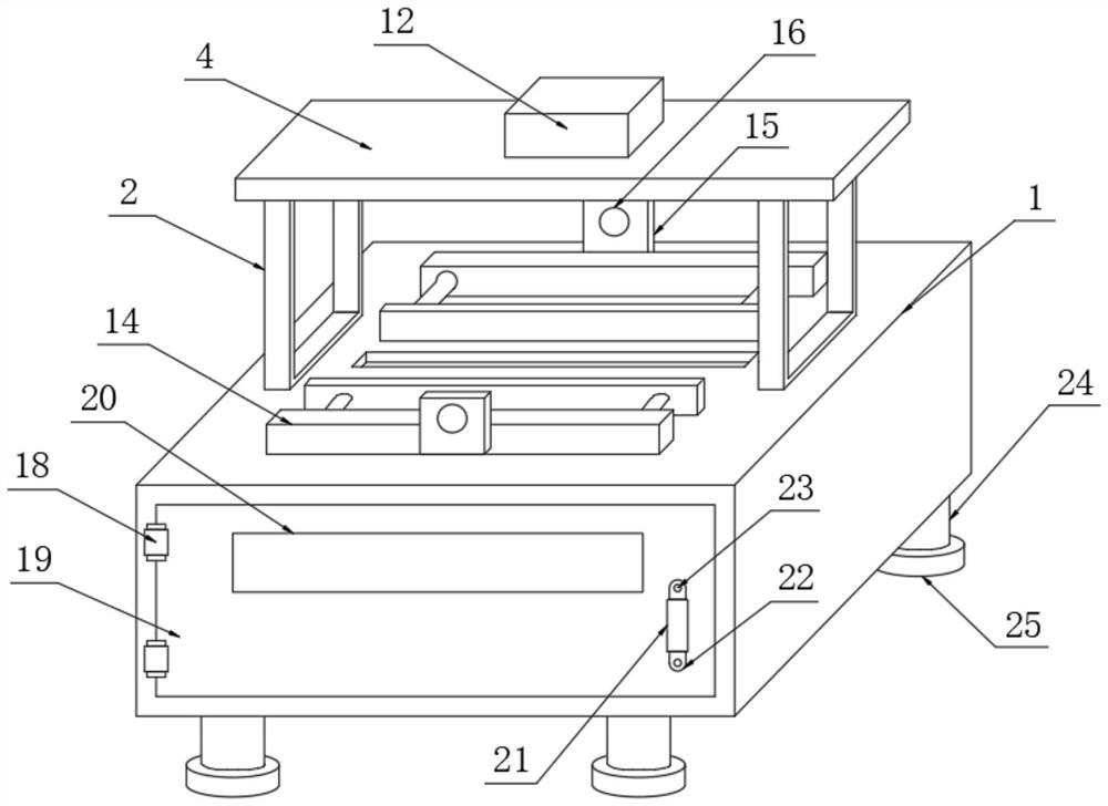 Floor surface paint spraying limiting mechanism based on wood-plastic floors