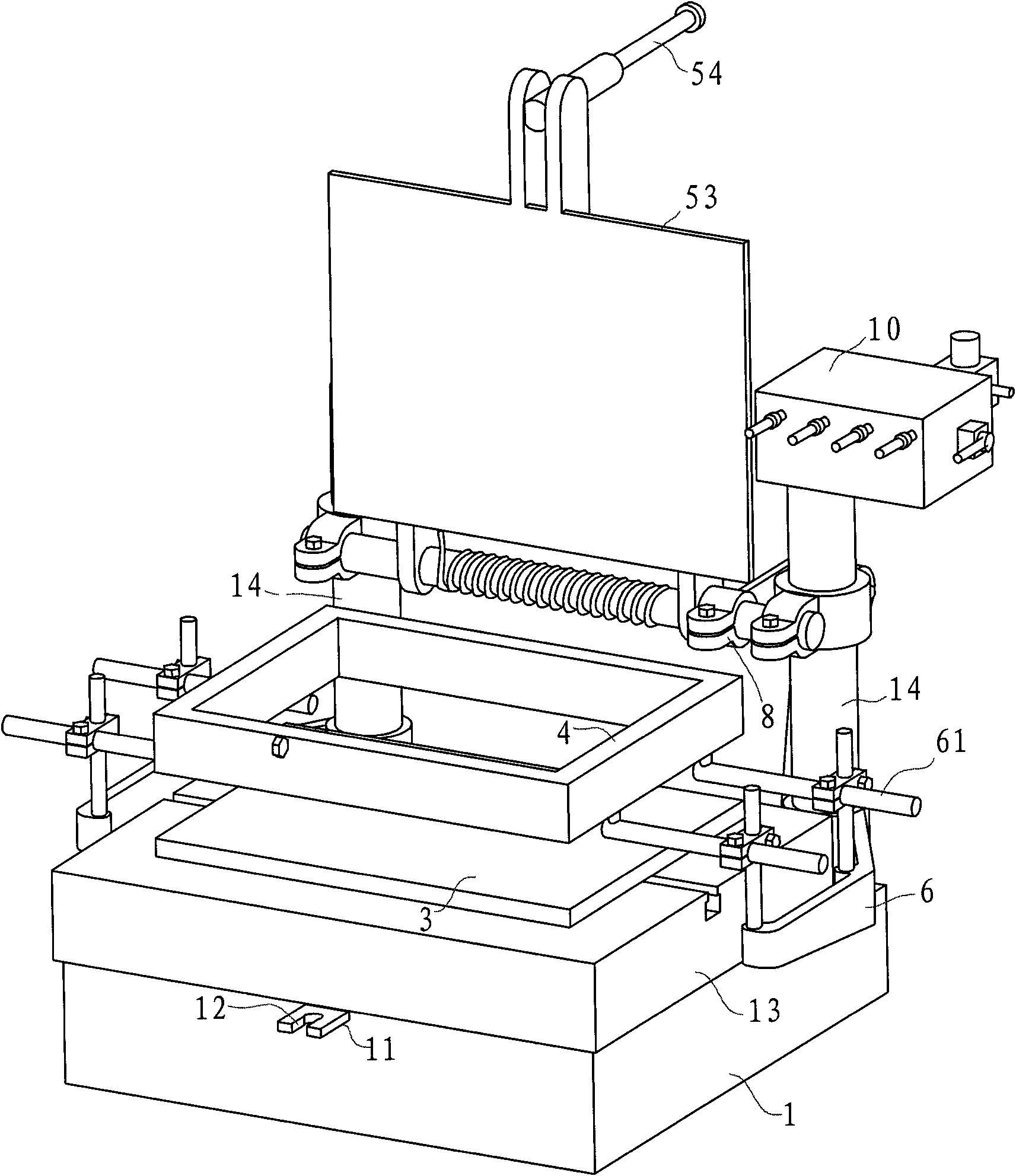 Pattern drawing mechanism for founding moulding and founding moulding machine using the pattern drawing mechanism