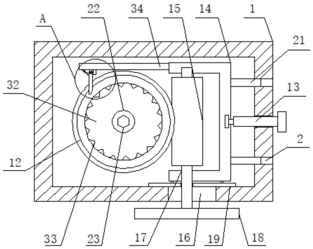 Turbine box for butterfly valve driving device