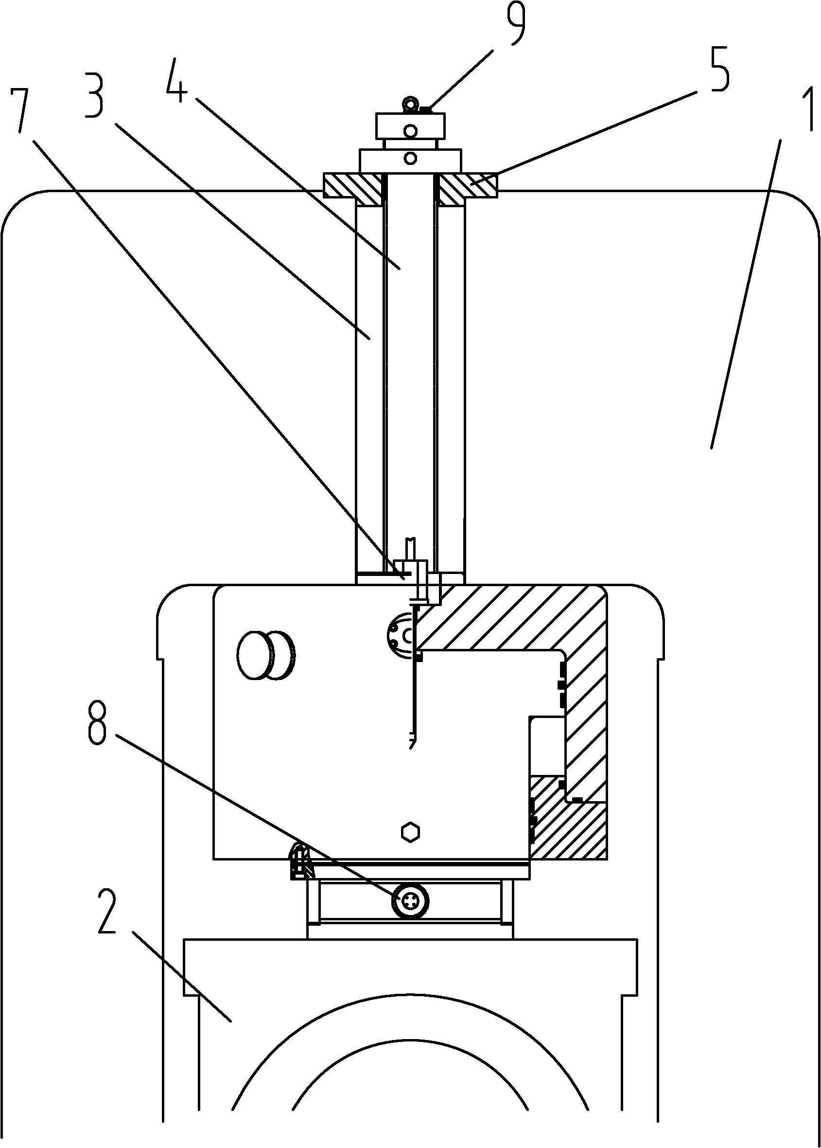 Screw down device of working rolls of four-roll rolling mill