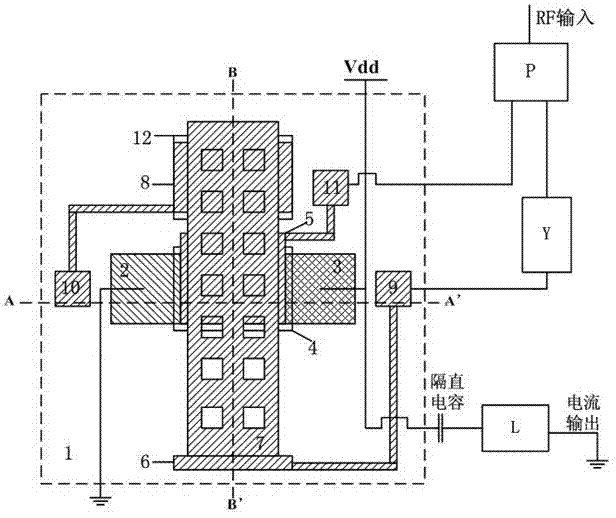 Frequency detector based on micro-mechanical silicon-based cantilever beam and detection method