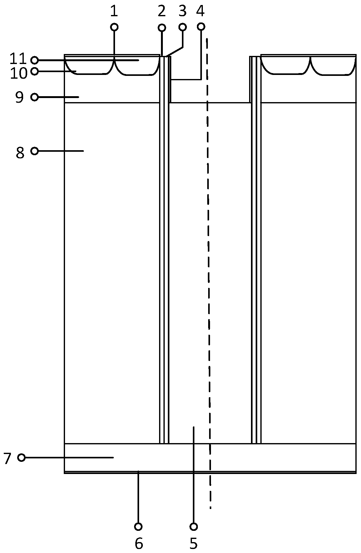 Longitudinal double-diffused metal oxide semiconductor field effect transistor with composite dielectric layer wide bandgap semiconductor and manufacturing method thereof