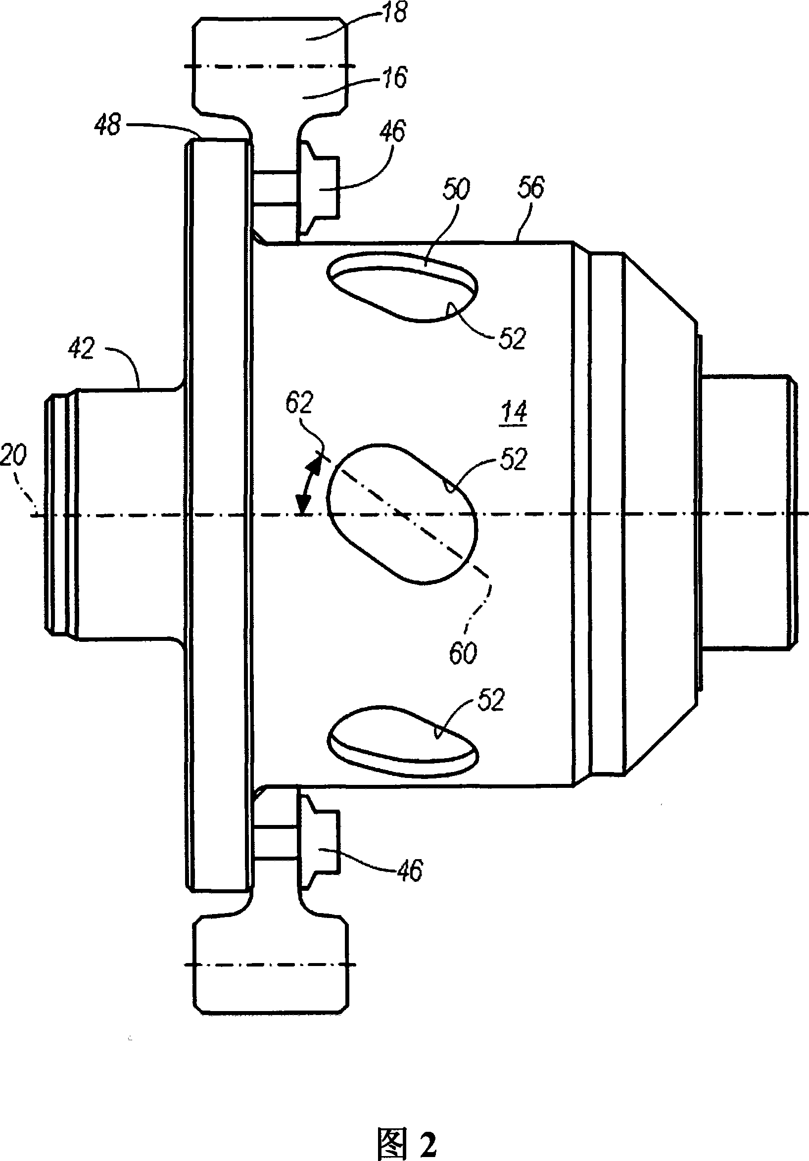 Differential with inclined lubrication ports