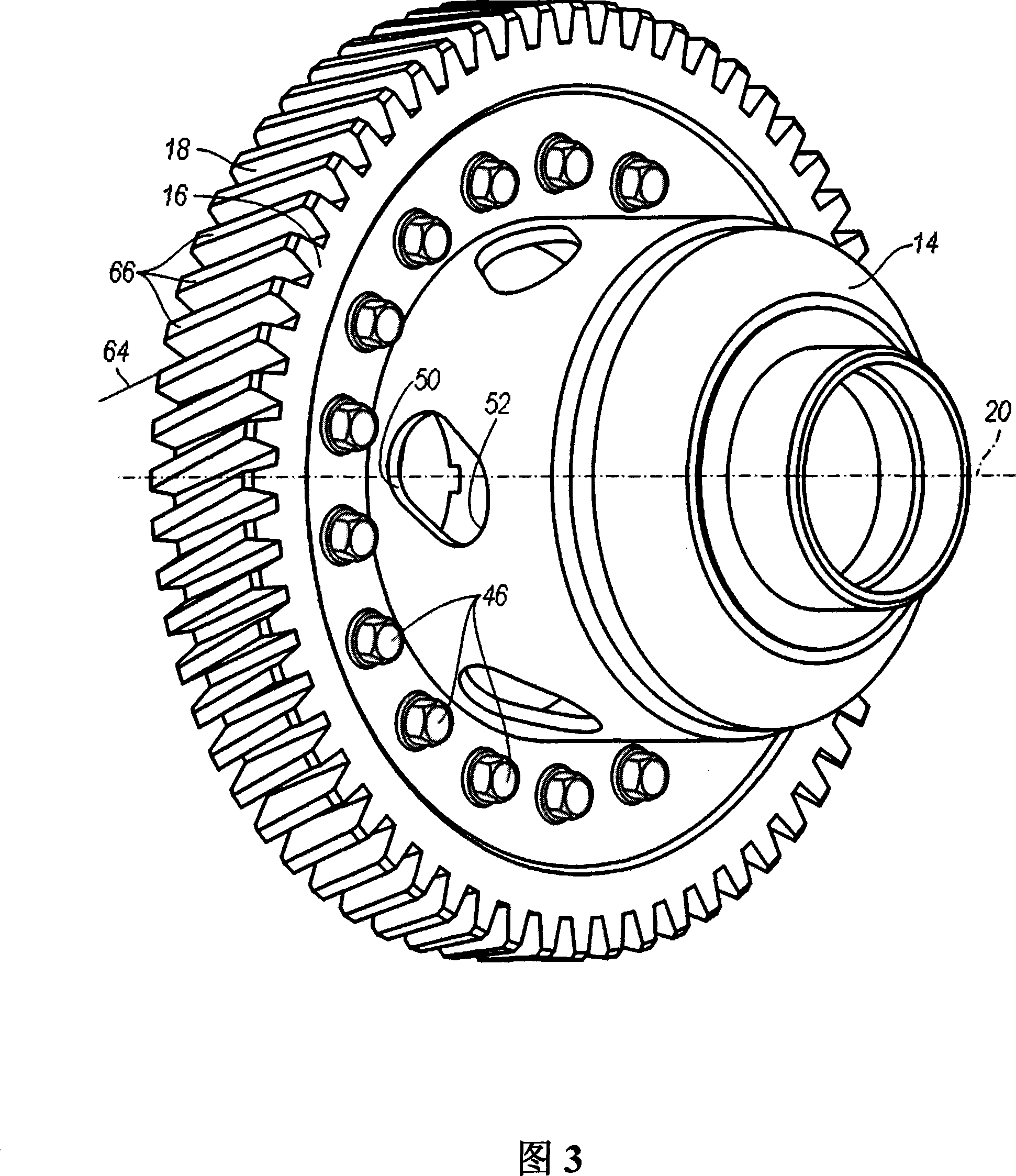 Differential with inclined lubrication ports