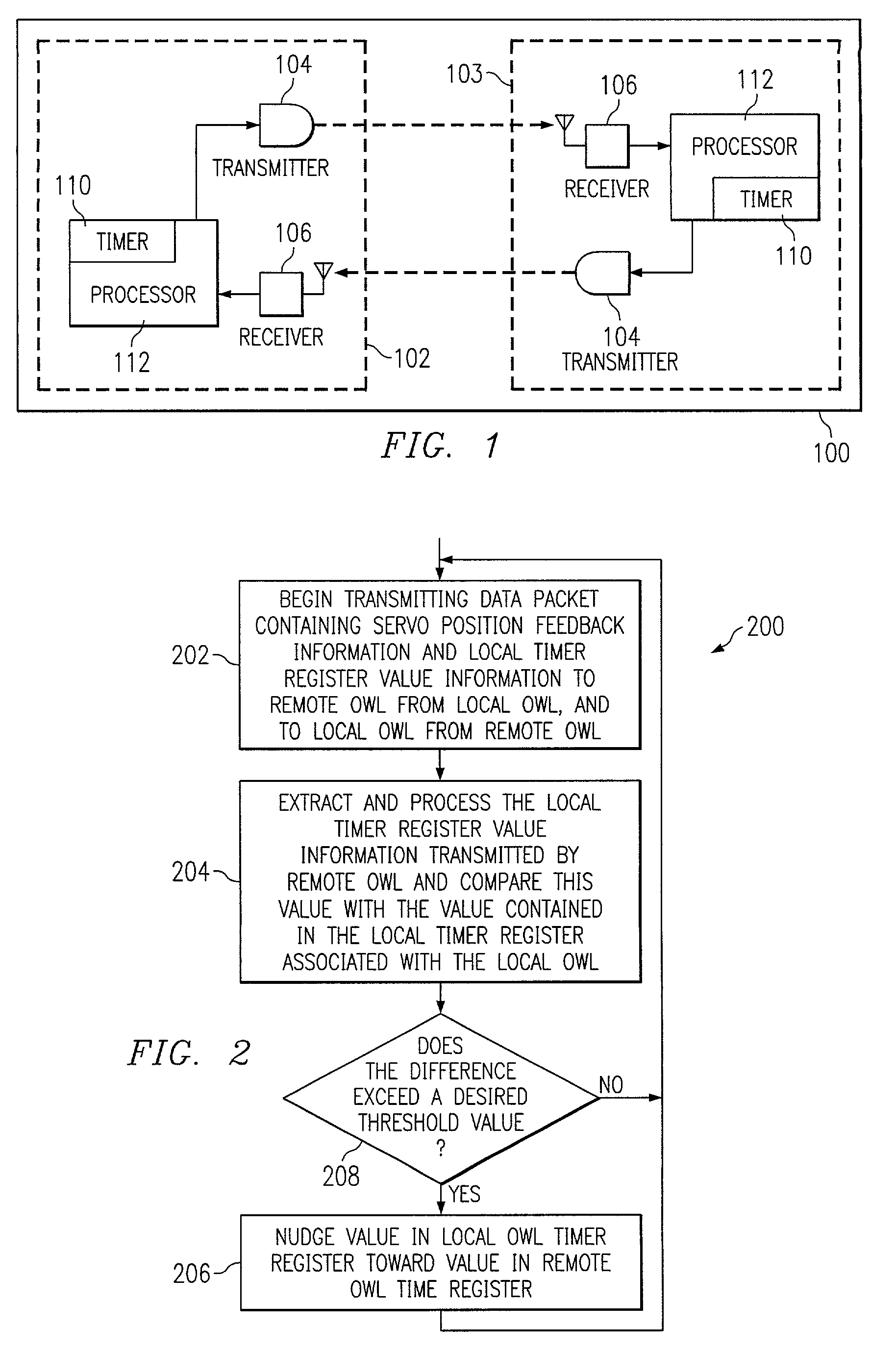 Method of synchronizing servo timing in an optical wireless link