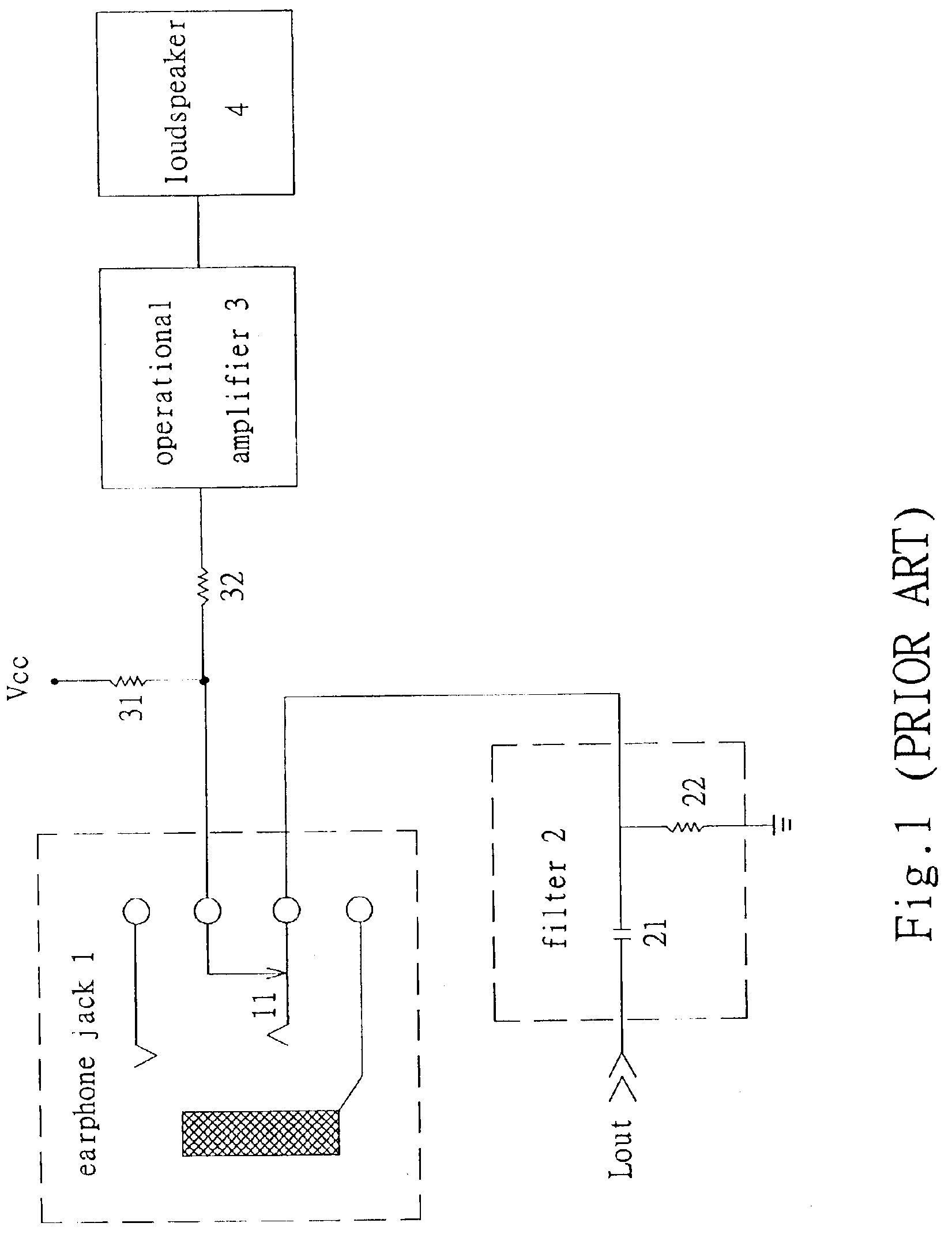 Switching circuit built in IC for earphone and loudspeaker of portable information device