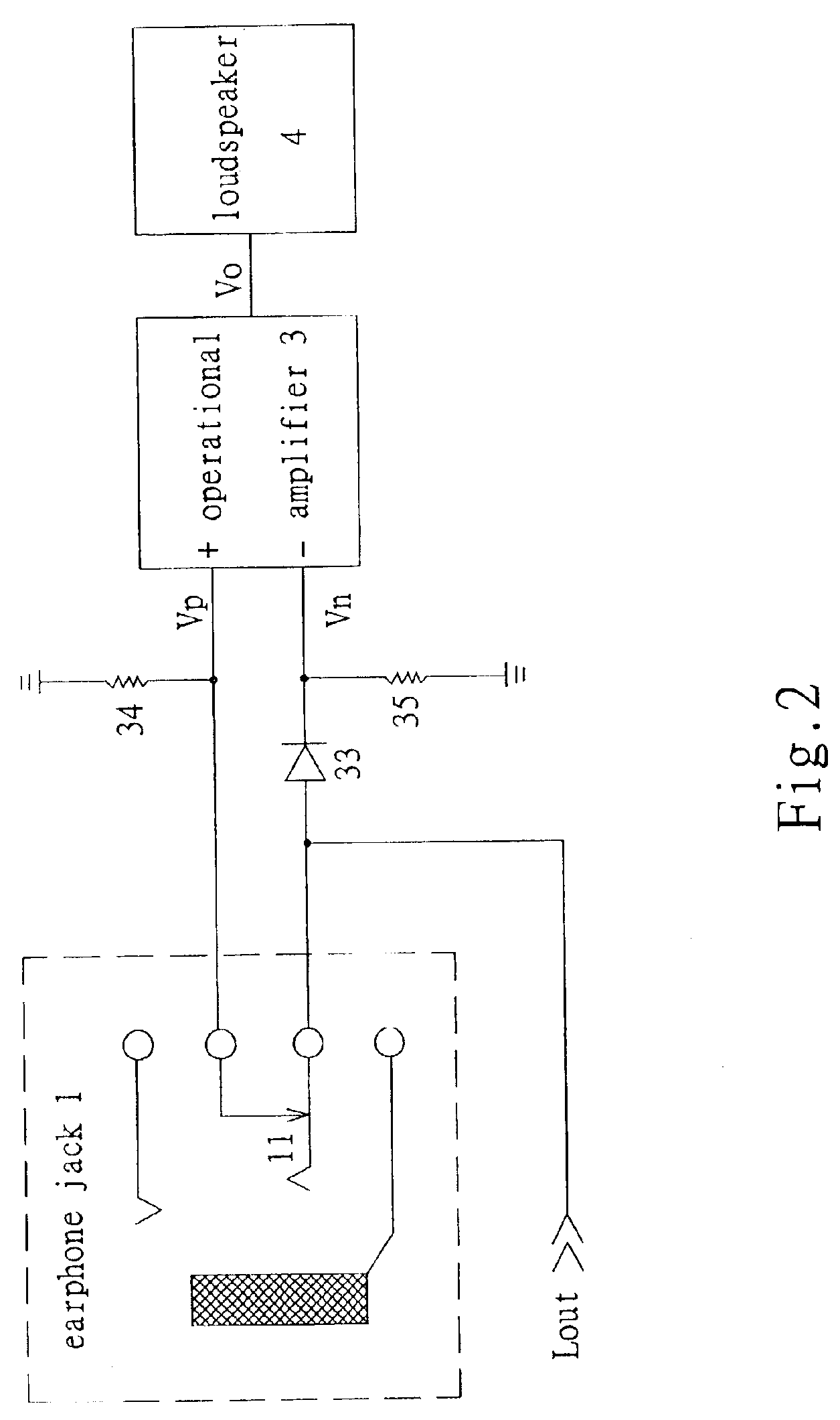 Switching circuit built in IC for earphone and loudspeaker of portable information device