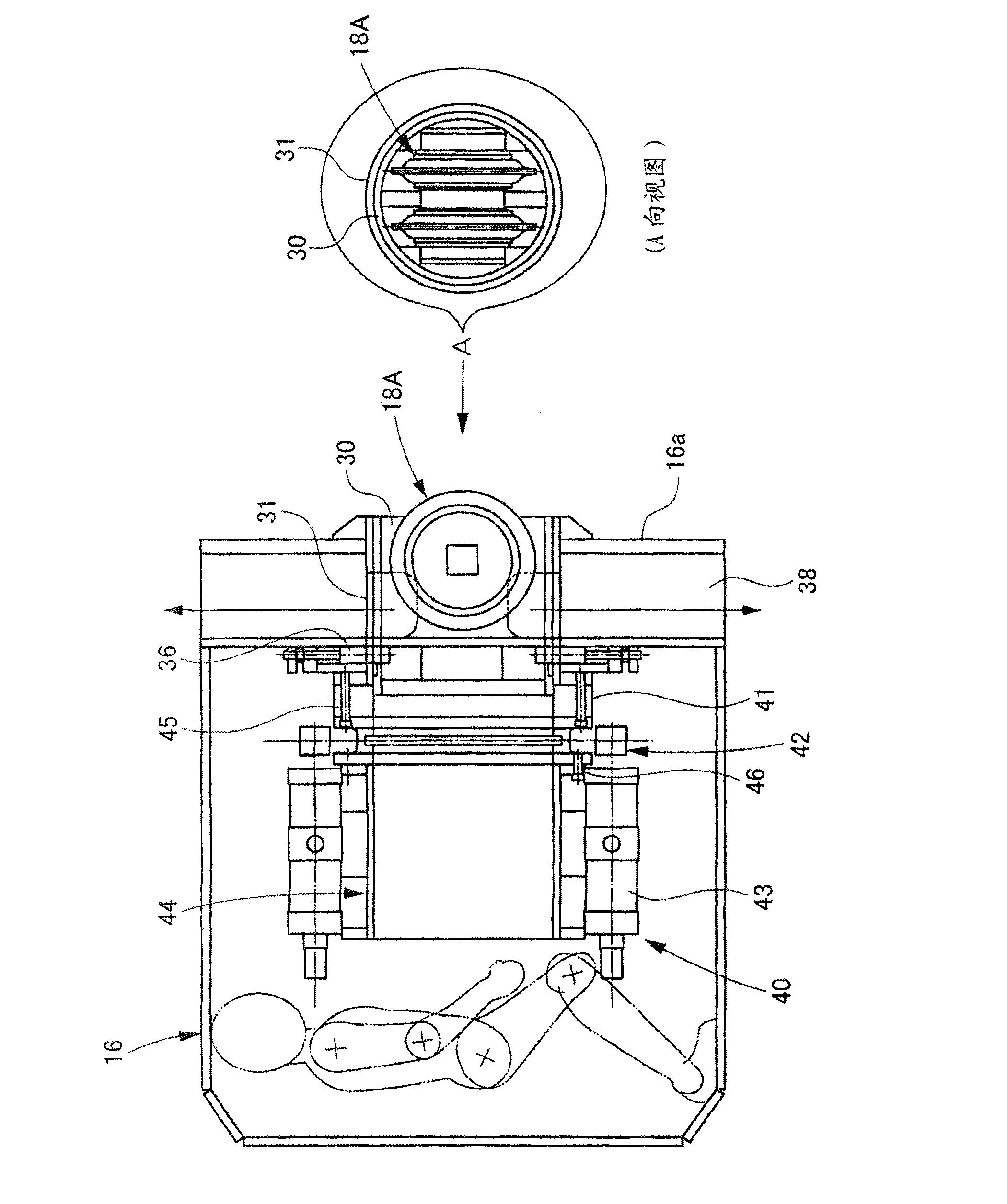 Replacing device and method for disc cutters of tool head