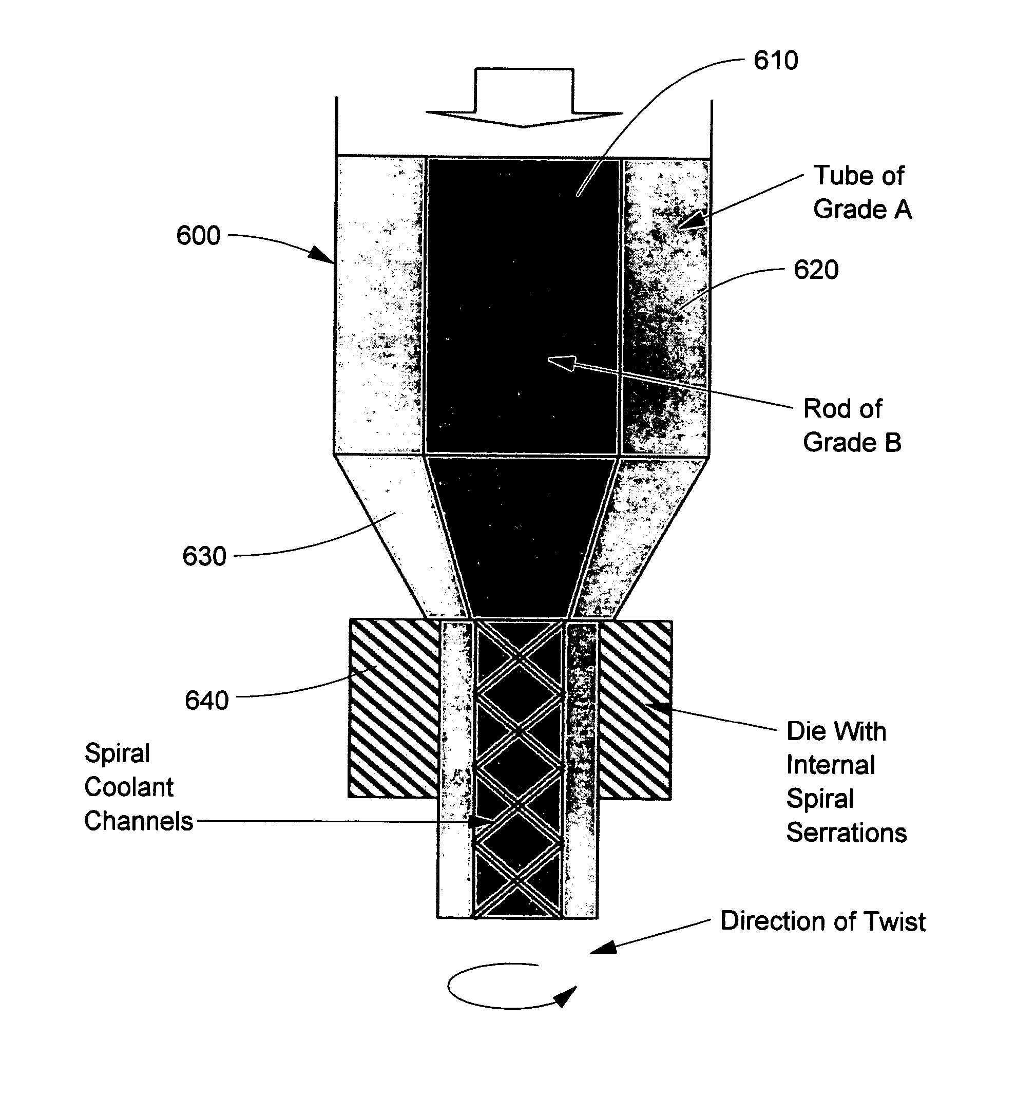 Composite article with coolant channels and tool fabrication method