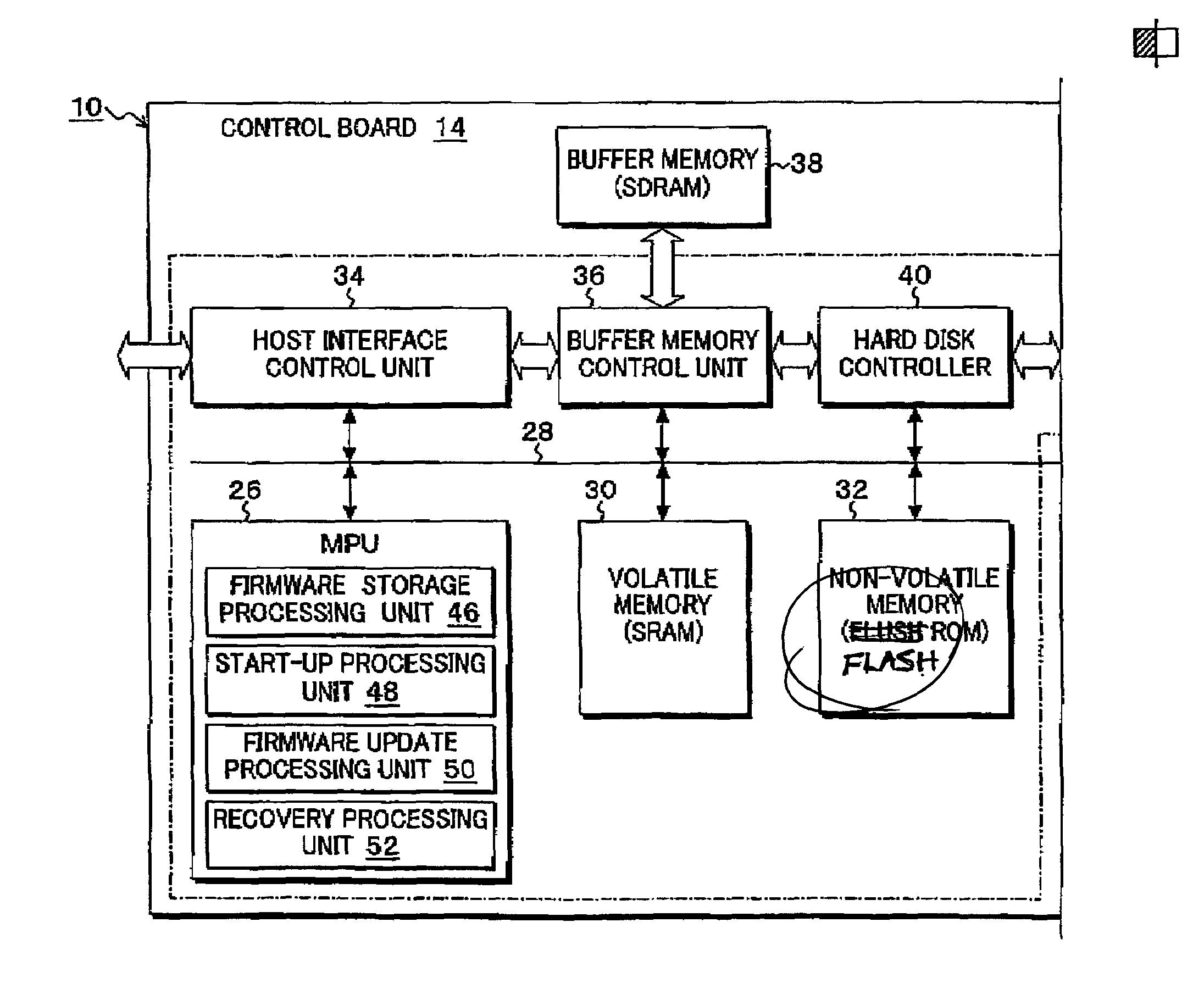 Storage apparatus, control method, and control device which can be reliably started up when power is turned on even after there is an error during firmware update