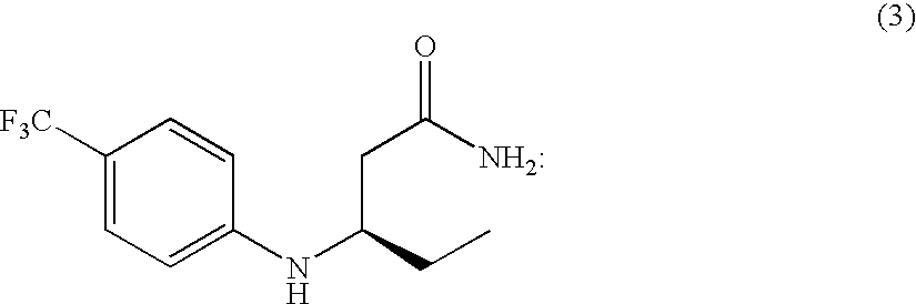 Method for producing (R)-3-[4-(trifluoromethyl) phenylamino]-pentanoic acid amide derivative