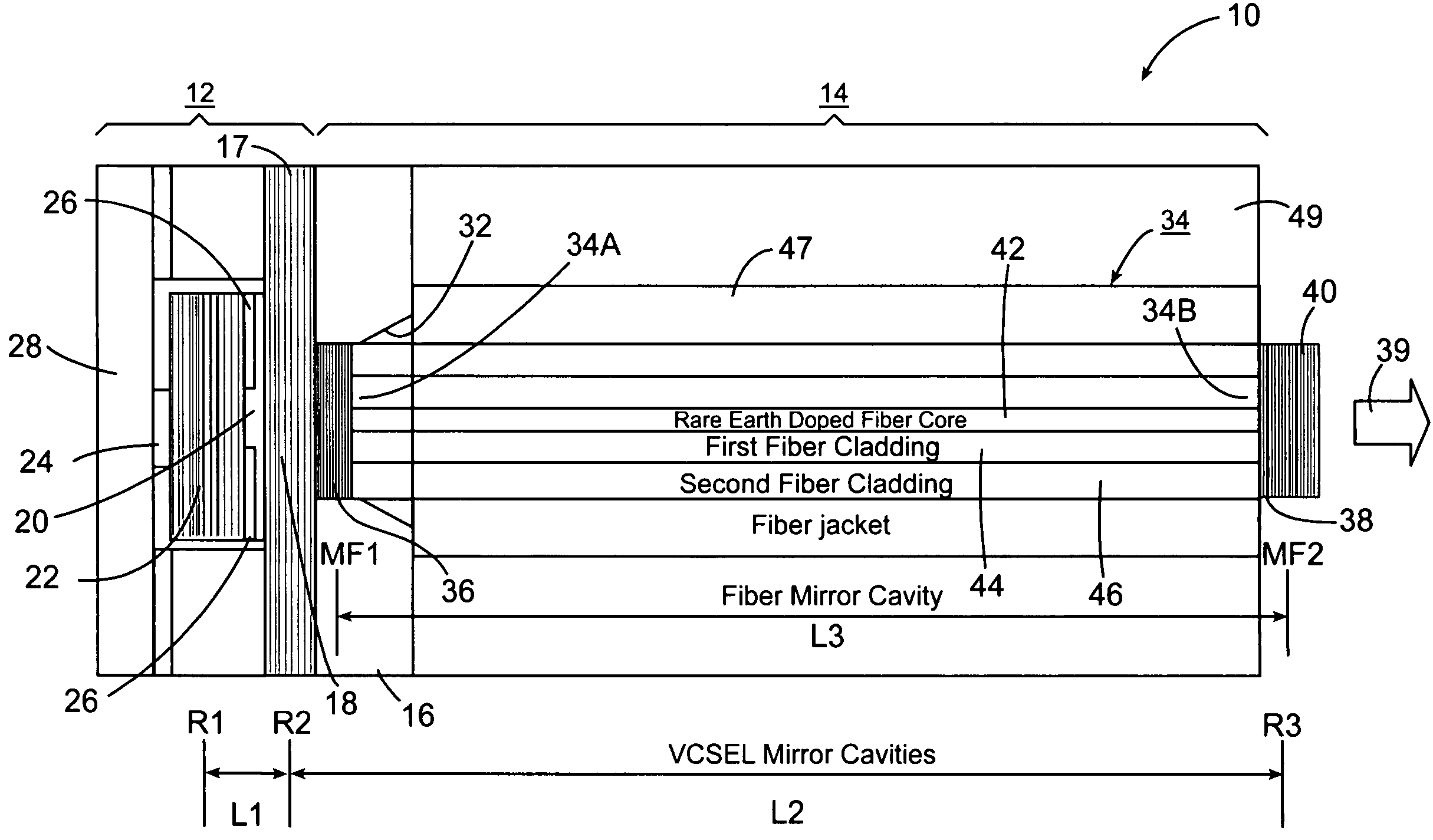 Optical spectroscopy apparatus and method for measurement of analyte concentrations or other such species in a specimen employing a semiconductor laser-pumped, small-cavity fiber laser
